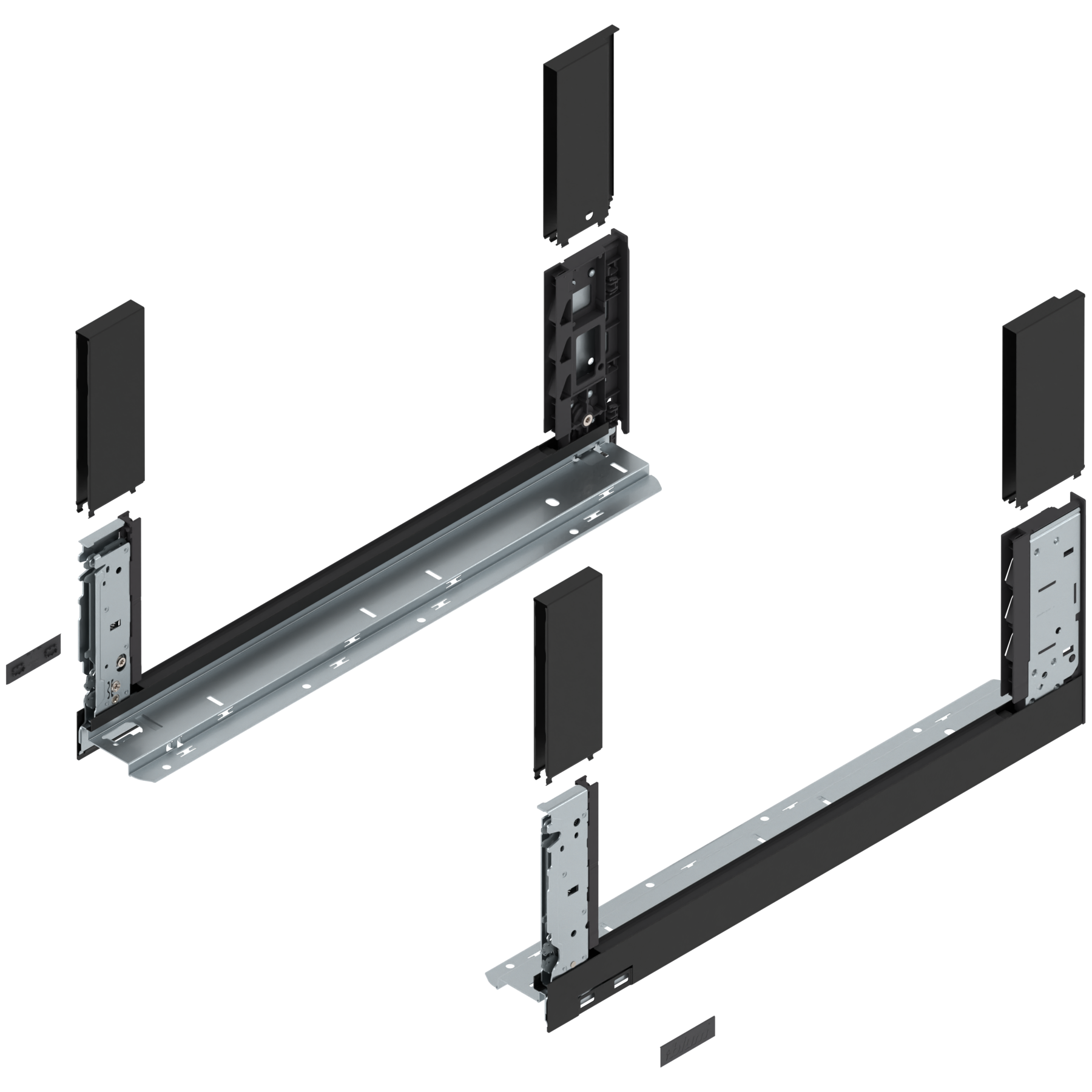 Blum İç Kiler Çekmecesi Legrabox Free C Yüksek Camlı Yanak Önü Camlı 35 cm. Frenli Blumotion Orion Gri Antrasit