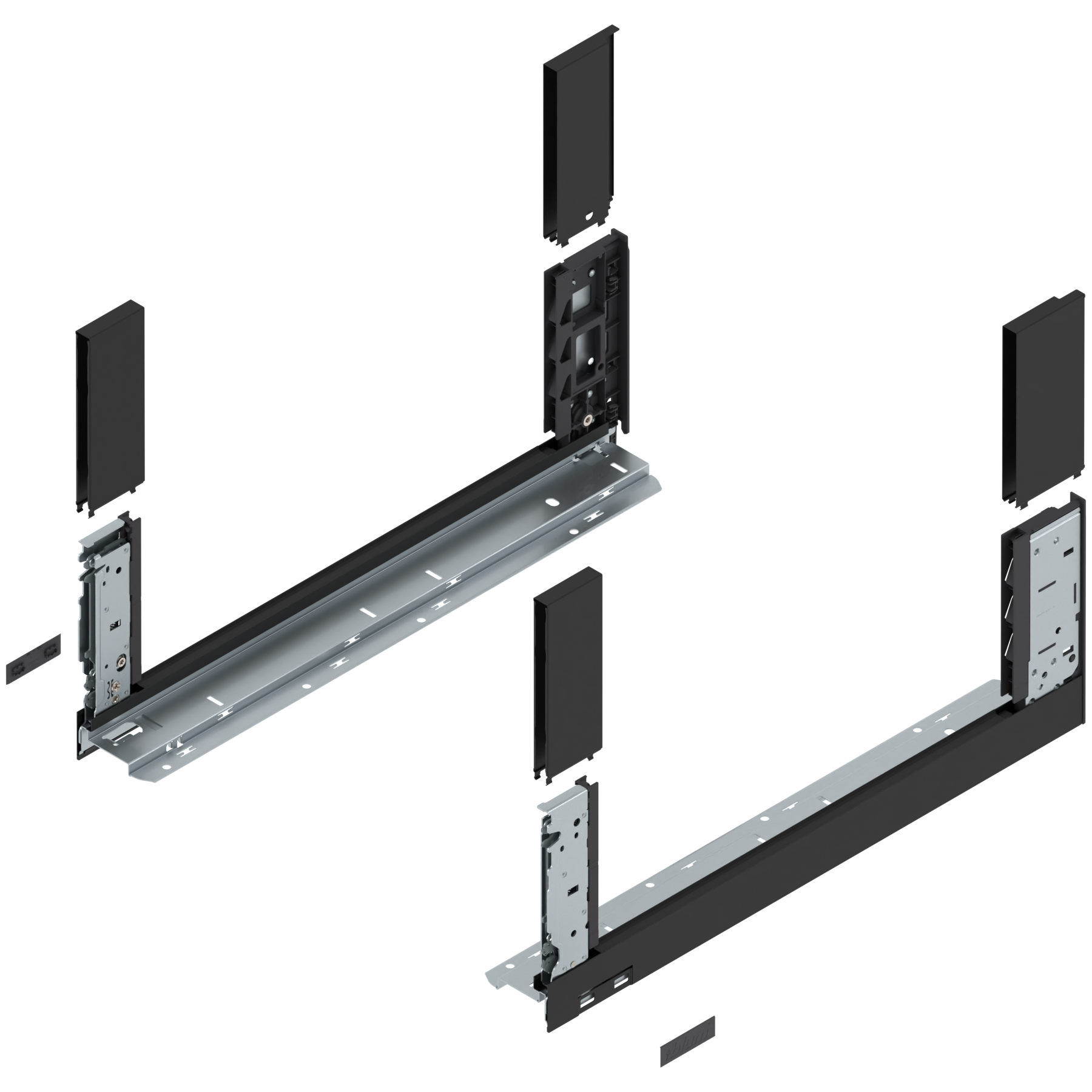 Blum İç Kiler Çekmecesi Legrabox Free C Yüksek Camlı Yanak Önü Camlı 35 cm. Frenli Blumotion Orion Gri Antrasit