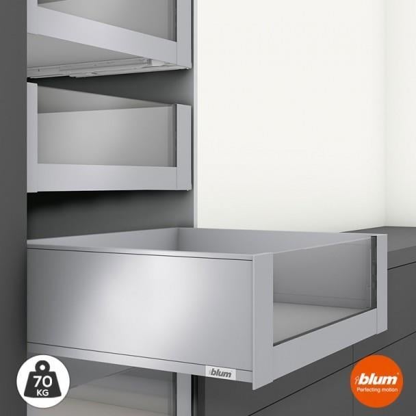 Blum İç Kiler Çekmecesi Legrabox Pure C Yüksek Yanak Önü Camlı 35 Cm. Frenli Blumotion Orion Gri Antrasit