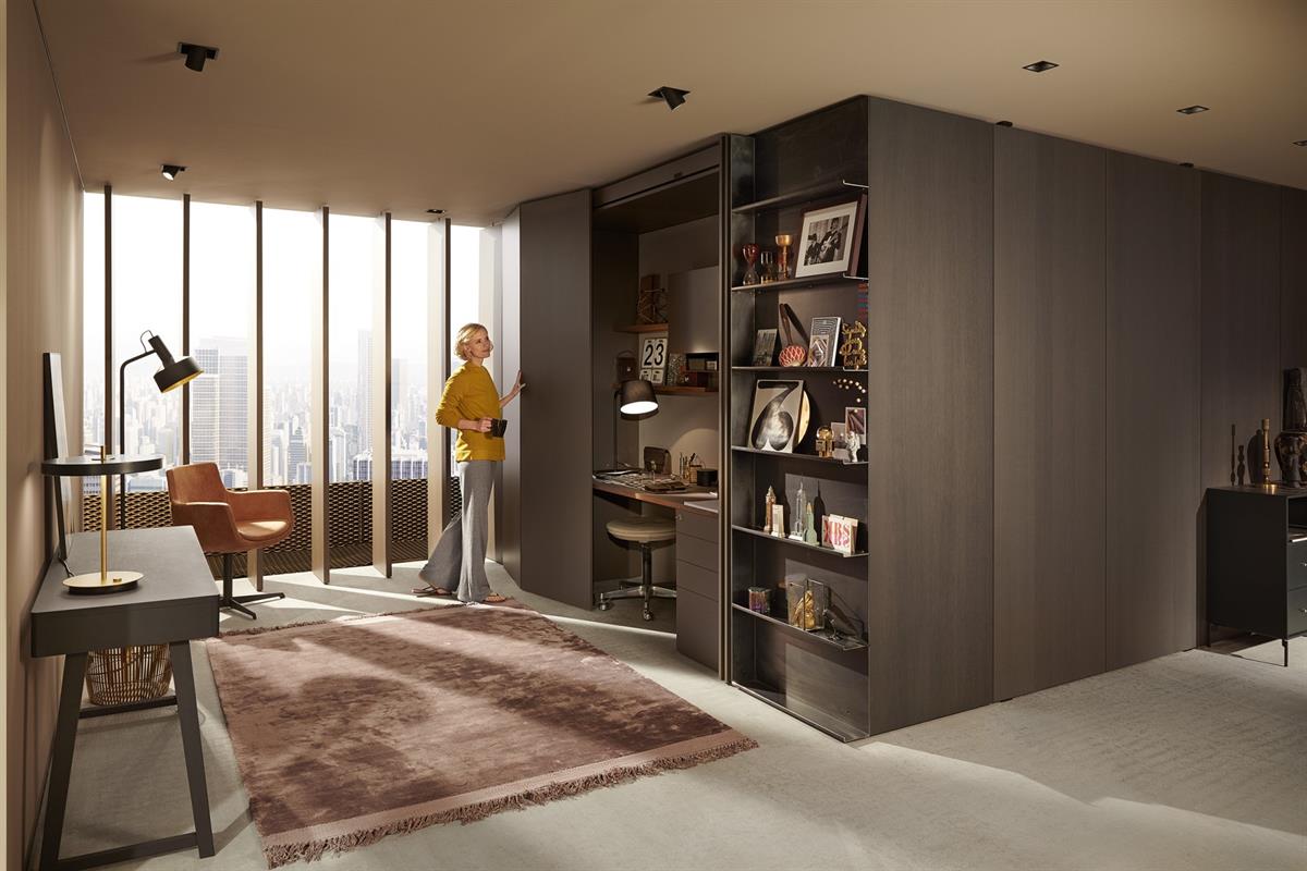 Blum Revego Duo + Duo Çift Kapak Açılır ve İçeri Kayar Kapak Sistemi