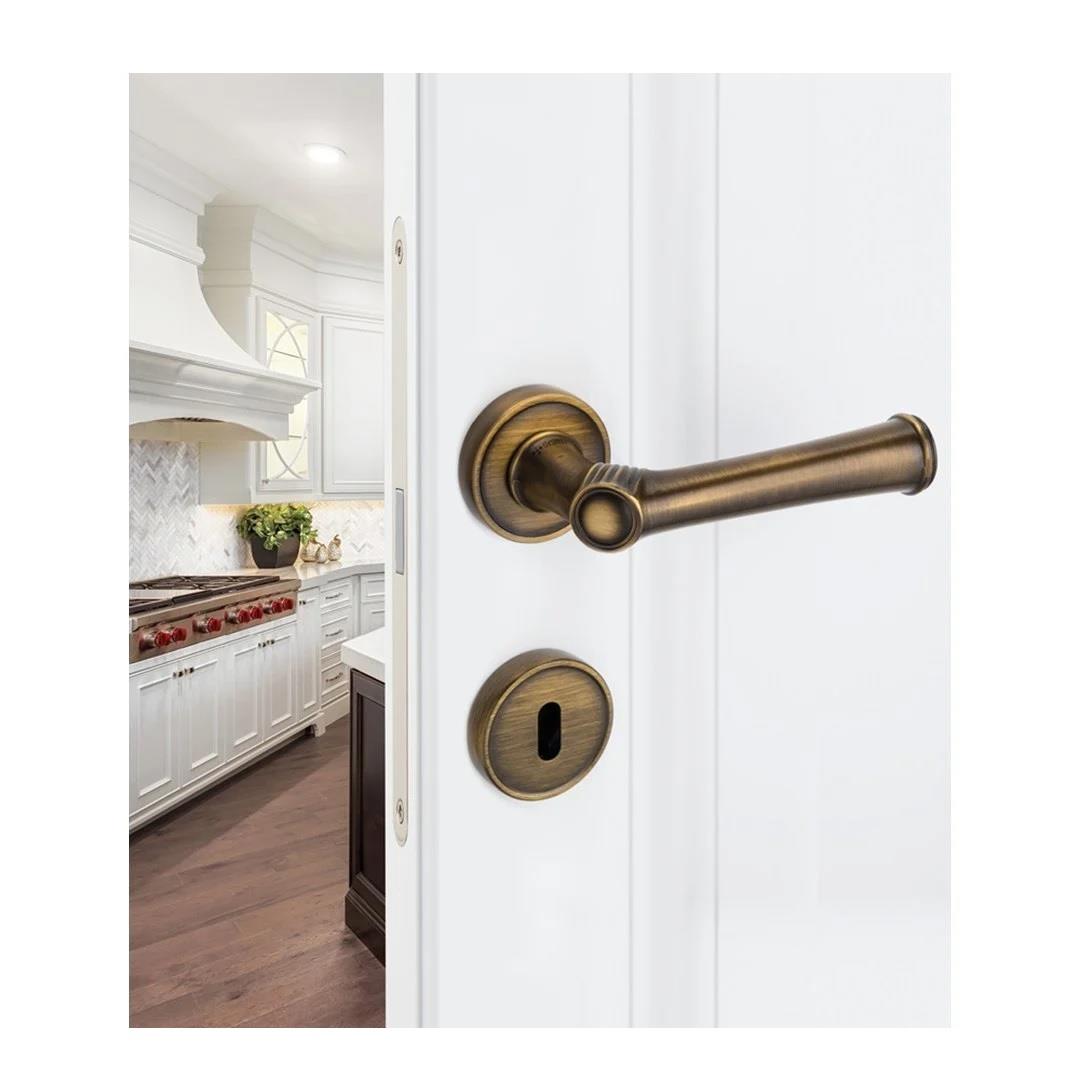 Bolivia Rozetli Kapı Kolu Parlak Altın - Wc