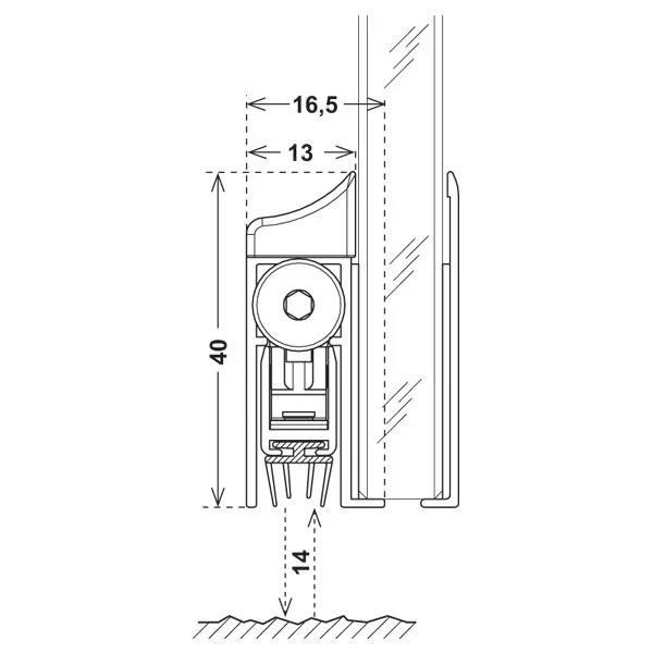 Cam Glass Kapı Altı Giyotin 830 Mm