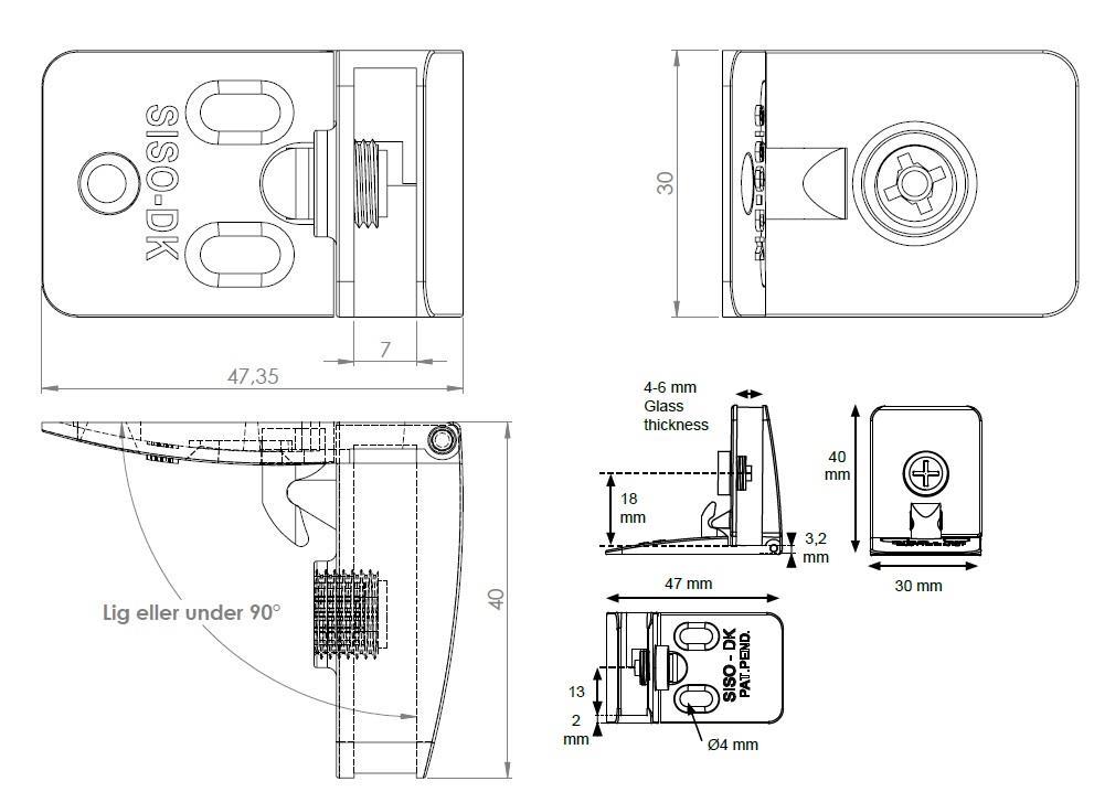 Cam Kapak Menteşesi U Tipi-siyah Kaplamalı