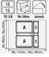 Çekmece İçi Çöp Kovası 50 Cm. Modül