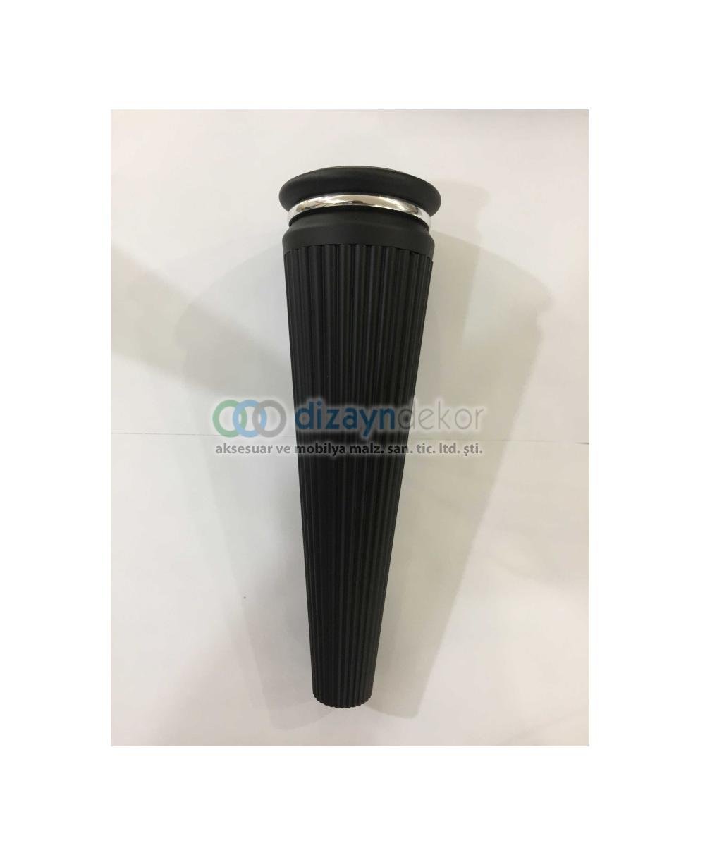 Çizgili Dolap Ayağı Mat Siyah 26 Cm