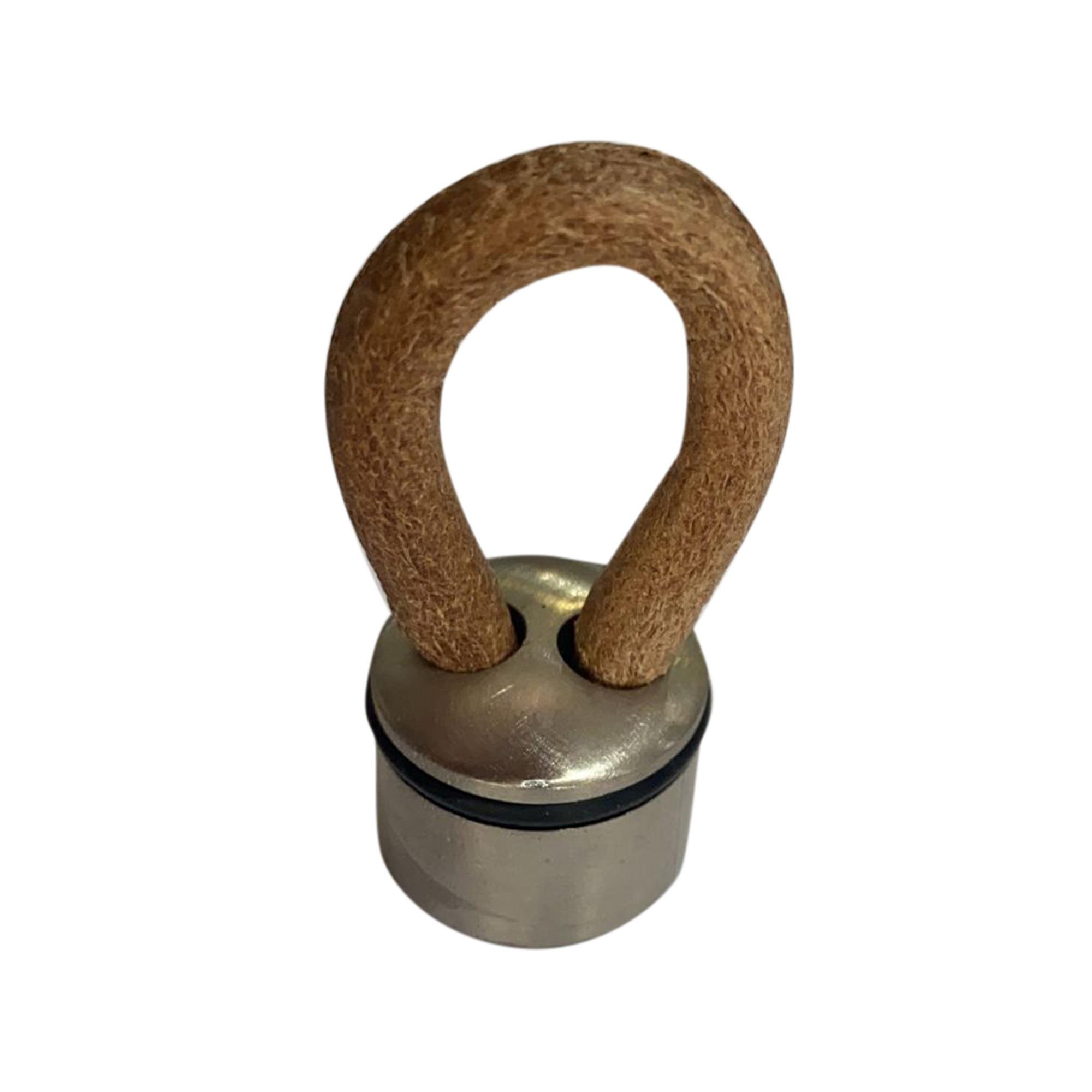 Deri Düğme İp Kulp Oring Tek Delikli İnox Taba