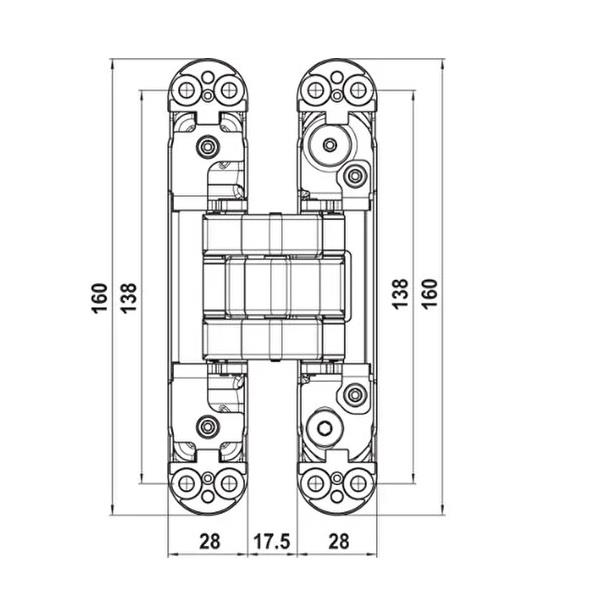 Gizli Ayarlı Kapı Menteşesi Mat Siyah Cdh 80s