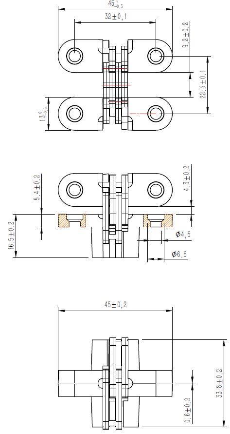 Gizli Kitabe Gömme Masa İlave Menteşesi 70*16 Mm