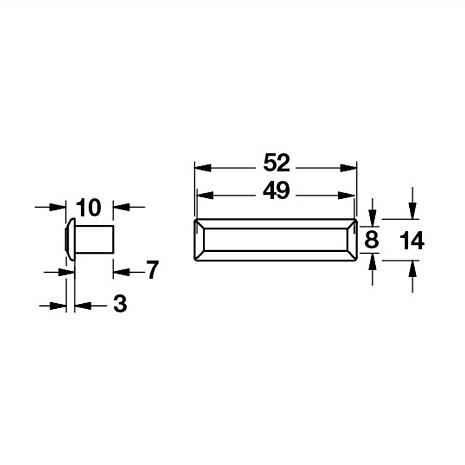 Gömme Kulp Parlak Krom 52 Mm