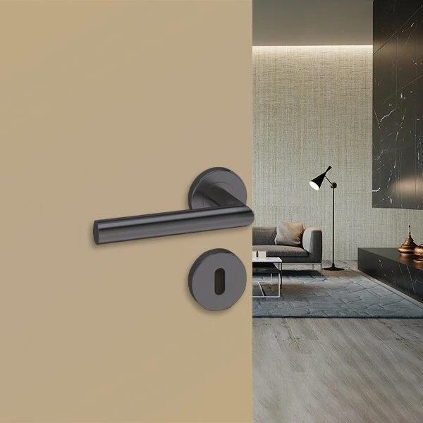 Hafele Werner Mat Siyah Rozetli Kapı Kolu - Oda Tipi