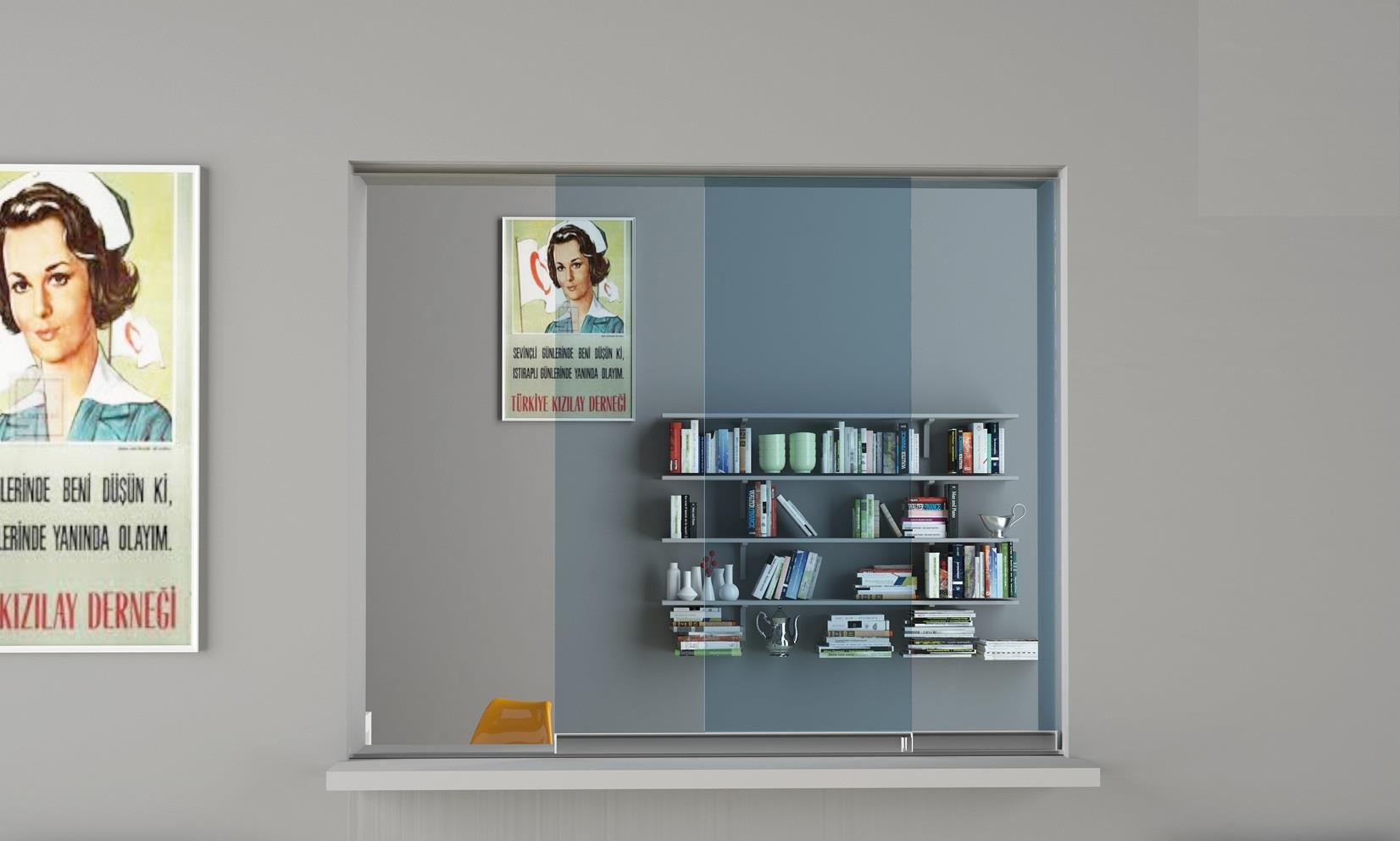 İçten Çalışır Cam Sürgü Kapak Sistemi