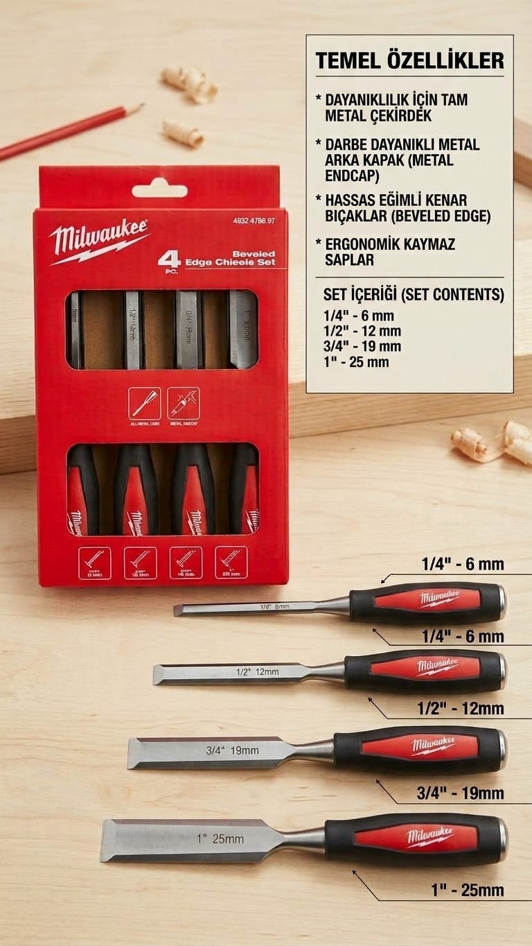 Iskarpela Set (4 Parça)