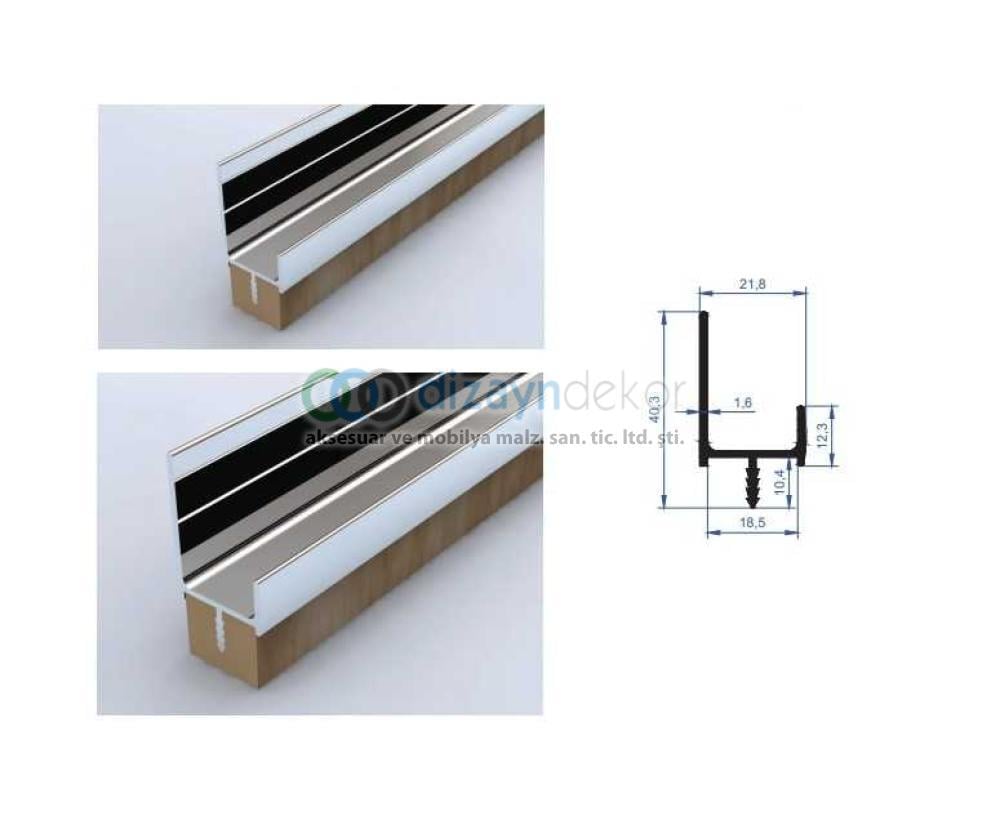 Kapak Ve Sürgü Kulp Profili Parlak El. H 250 Cm