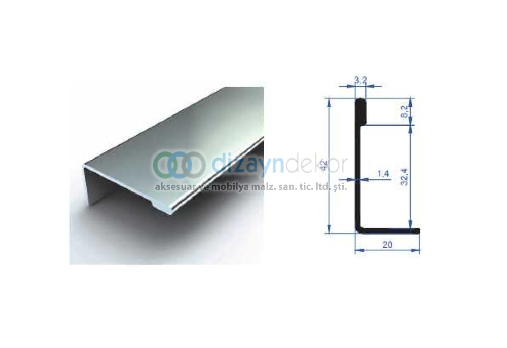 Kapak Ve Sürgü Kulp Profili Parlak El. L 250 Cm