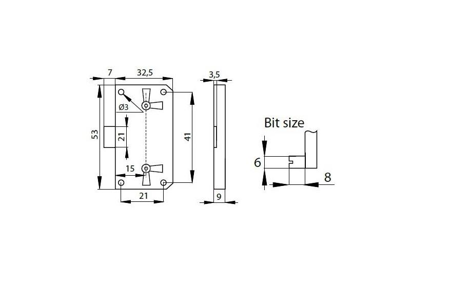 Kapazlama Sandık Kiliti Cerman Yale 15 Mm. Antik