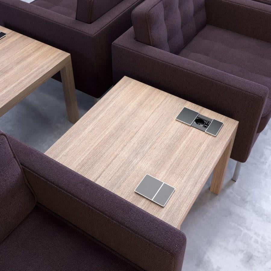 Kayar Kapaklı Priz Kutusu Mat Siyah