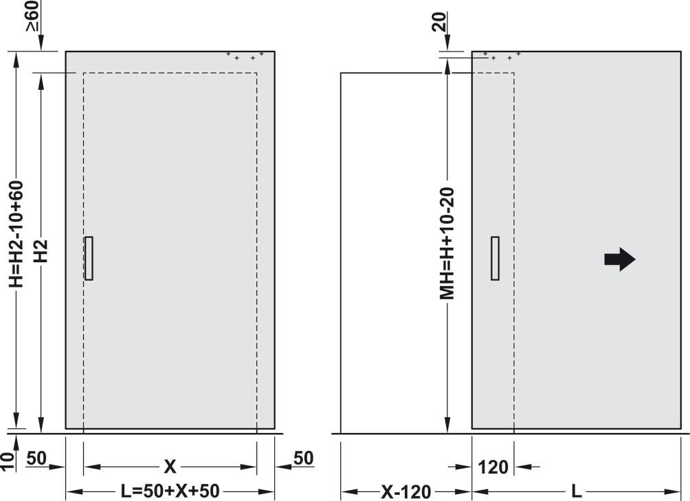 Kayar Kapı Seti 80 kğ. Gizli Raylı