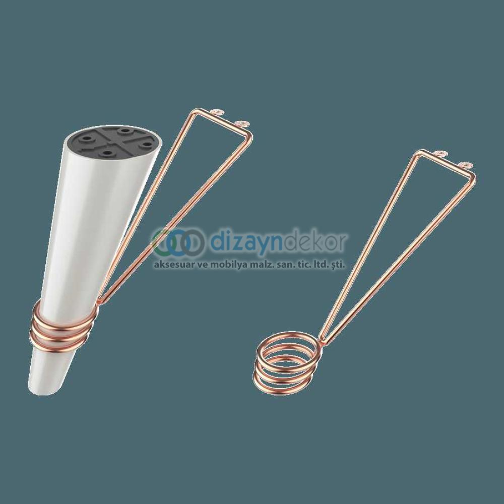 Konik Açılı Aksesuarlı Dolap Ayağı Parlak Altın Mat Siyah 20 Cm