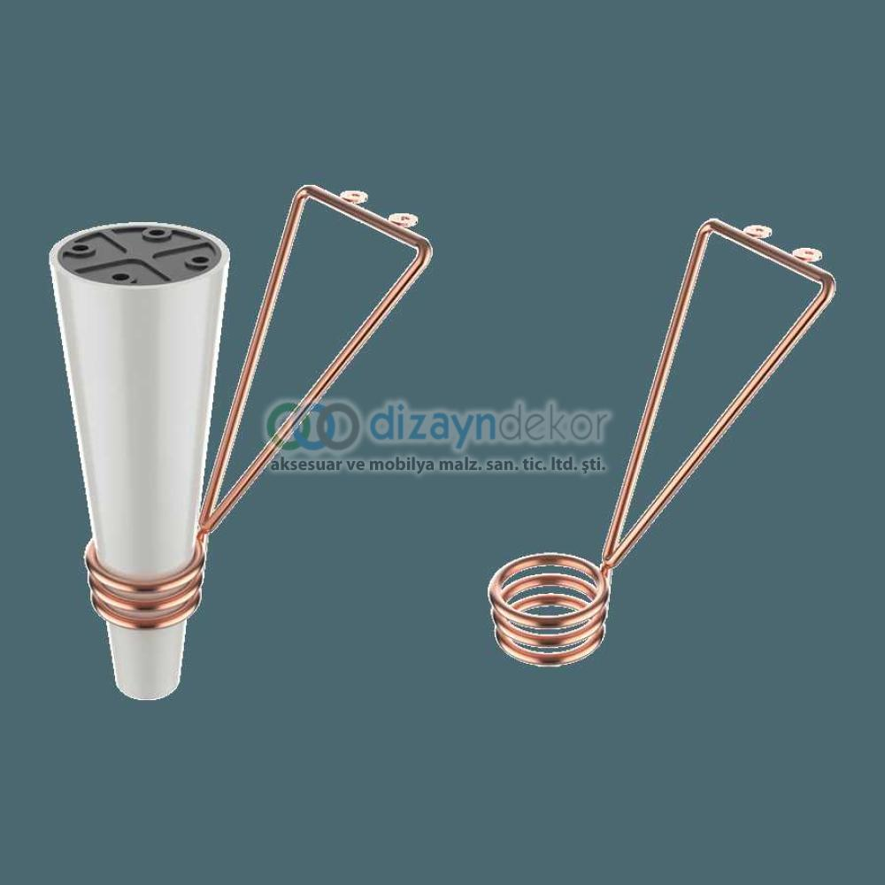 Konik Açılı Aksesuarlı Dolap Ayağı Parlak Altın Mat Siyah 20 Cm