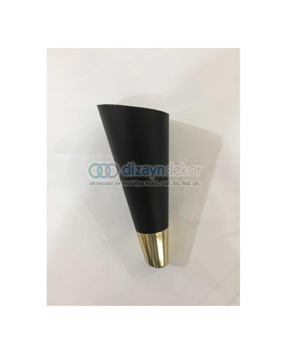 Konik Açılı Dolap Ayağı Parlak Altın Mat Siyah 23 Cm