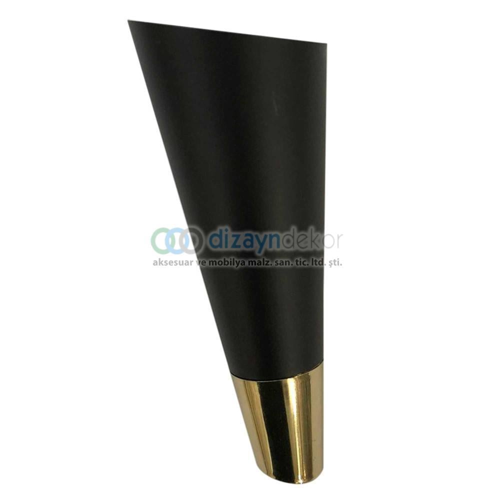Konik Açılı Dolap Ayağı Parlak Altın Mat Siyah 15 Cm