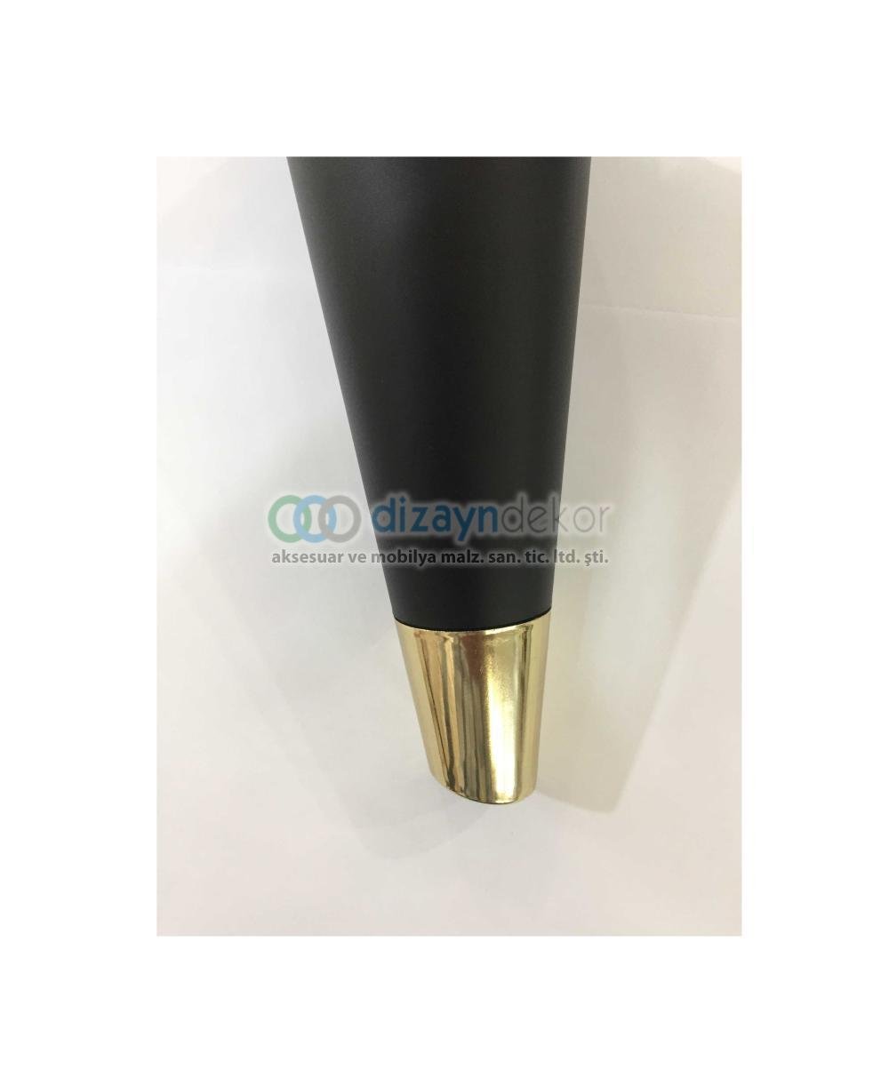 Konik Açılı Dolap Ayağı Parlak Altın Mat Siyah 20 Cm