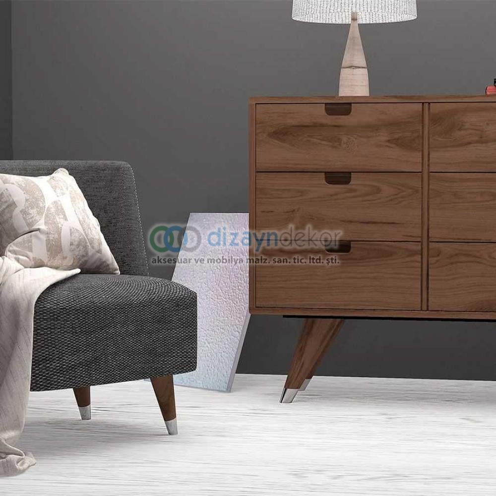 Konik Açılı Koltuk Kanepe Ve Dolap Ayağı Ekru Beyaz 23 Cm