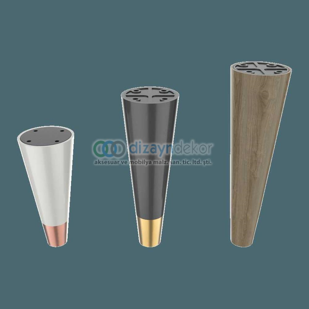 Konik Dolap Ayağı Parlak Krom 15 Cm