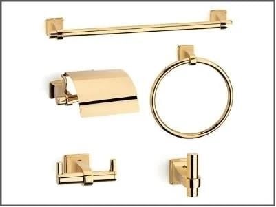Line Uzun Yuvarlak Havluluk Gold Kaplama 45 cm