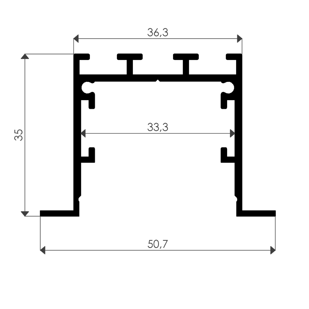 Lineer Sıvaaltı Gömme Pcb Led Profil Armatür 5440