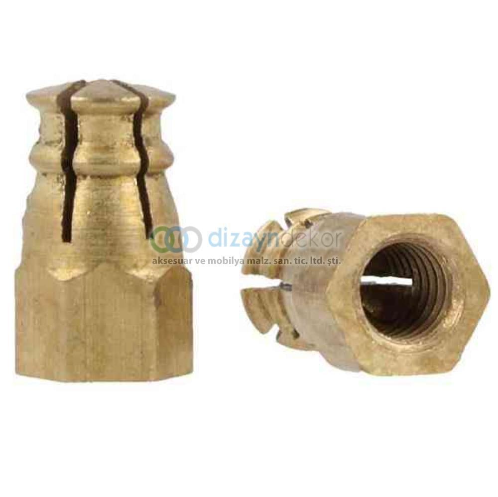 M4 5,5x7,5 Mm. Pirinç Açılan Metal Dübel-20 Adet