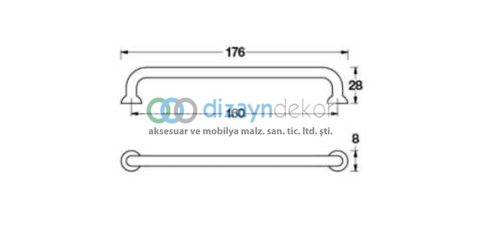 Mat Pirinç Sarı 128 Mm. Kulp