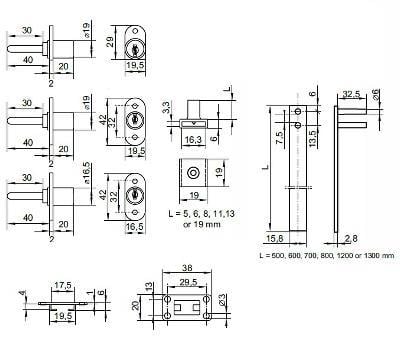 Merkezi Çekmece Kilidi Önden 120 Cm. Çubuk