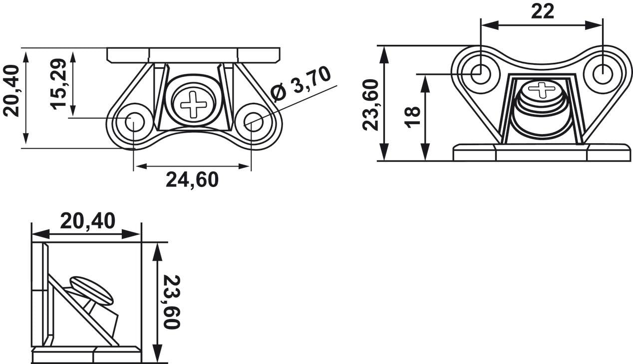 Metali Şeffaf T Kelebek Dolap Bağlantı Elemanı