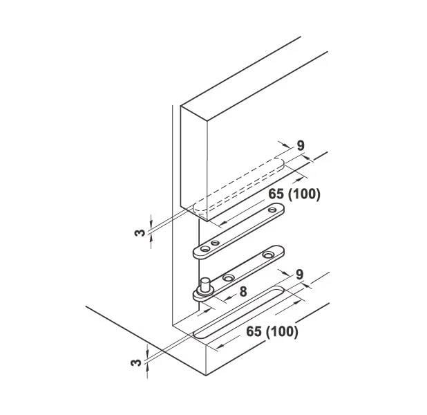 Mil Menteşe Galvaniz 180 Derece 65 Mm