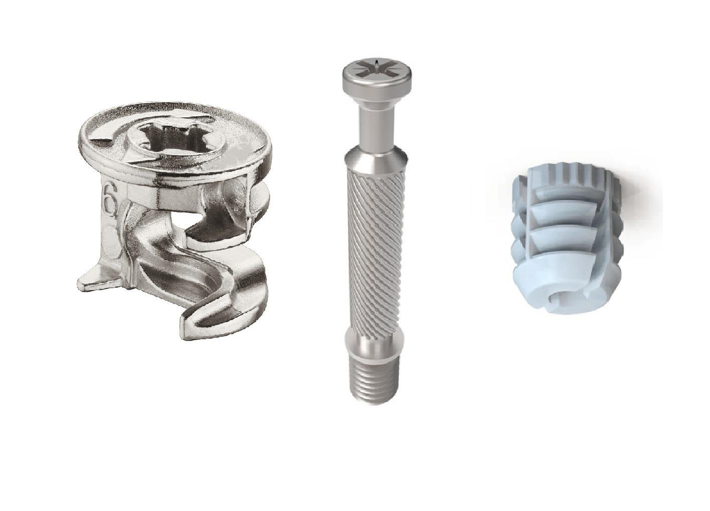 Minifix Dolap Bağlantı Elemanı Plastik Dübelli Takım-4 Adet