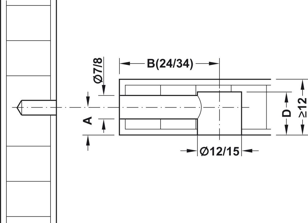 Minifix Kafa ( Gövde ) Siyah 15*18 Mm.-10 Adet