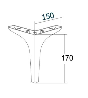 Moda Mobilya Koltuk Kanepe Ve Dolap Ayağı Mat Siyah 17 Cm. - 4 Adet