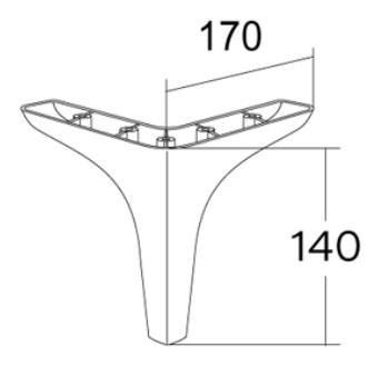 Moda Mobilya Koltuk Kanepe Ve Dolap Ayağı Parlak Altın Sarı 14 Cm. - 4 Adet