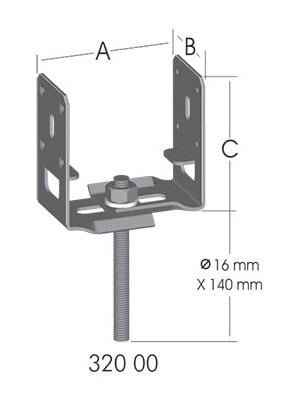 Paslanmaz Pergola Ayağı Ayarlı Vidalı Montaj