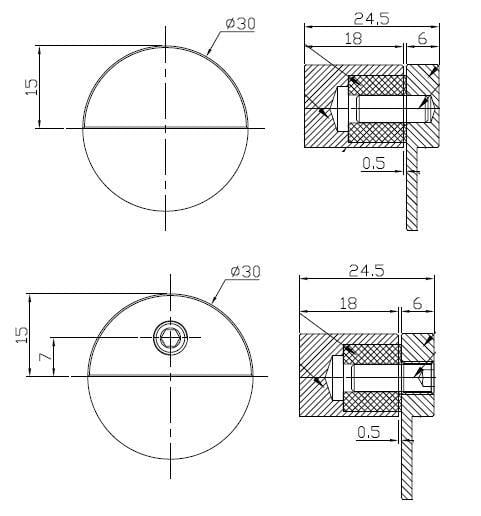 Paslanmaz Uv Pivot Cam Menteşesi 30 Mm