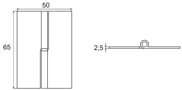 Paslanmaz Yapıştırma Uv Cam Menteşesi 65*50*2,5 Mm