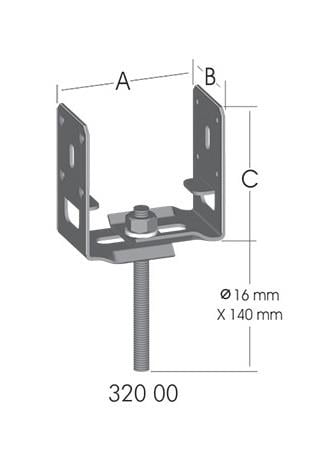 Pergola Ayağı Ayarlı Vidalı Montaj