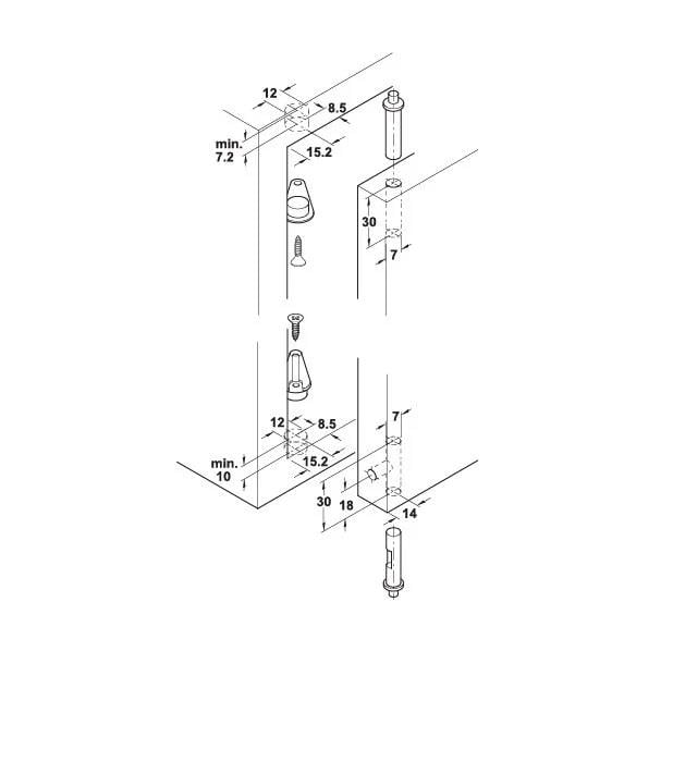 Pivot Yaylı Ahşap Kapak Mobilya Menteşesi