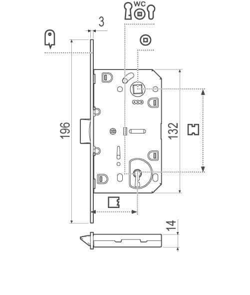 Plastik Dilli Kapı Kiliti-wc Tipi