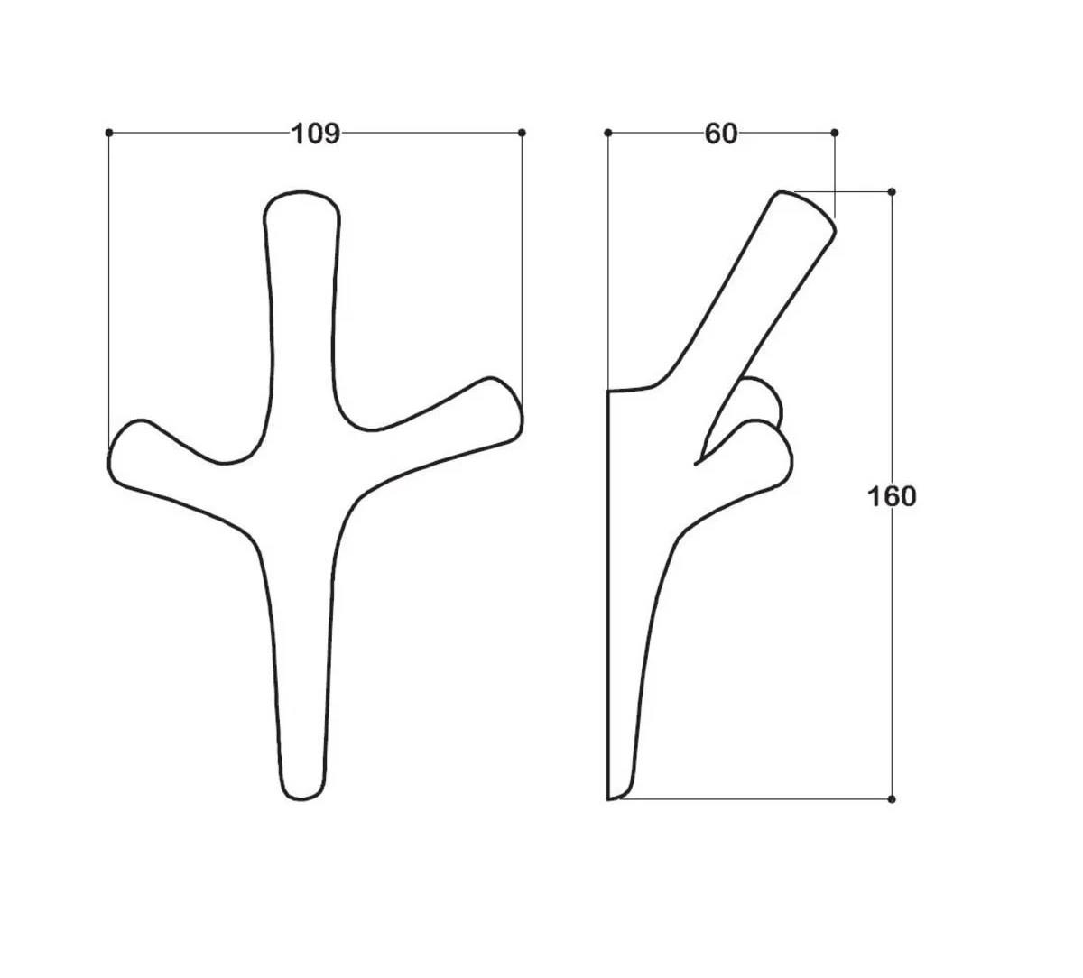 Portmanto Askısı Mayal Üçlü Mat Siyah 202075