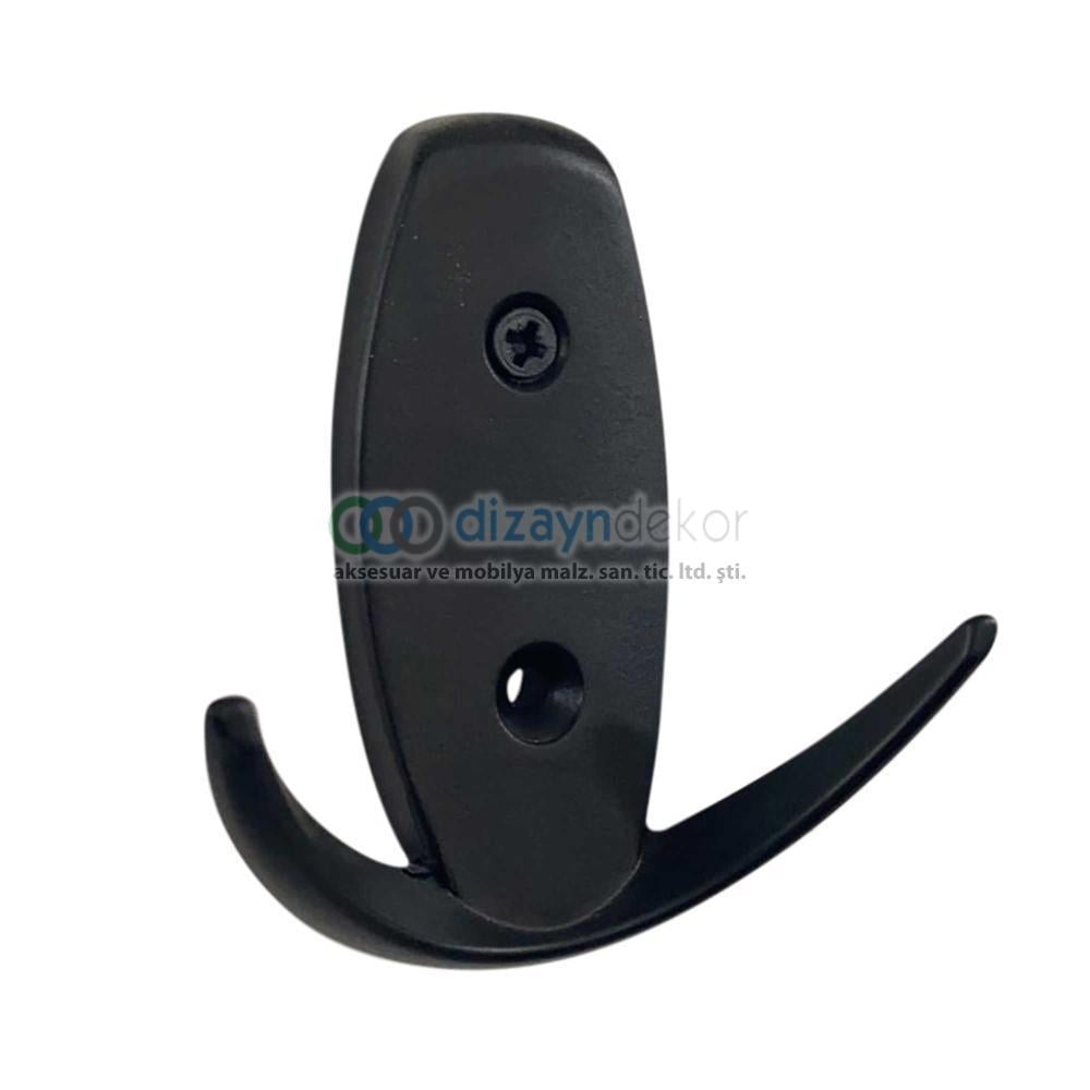 Portmanto Askısı Sandal Kanca İkili Mat Siyah