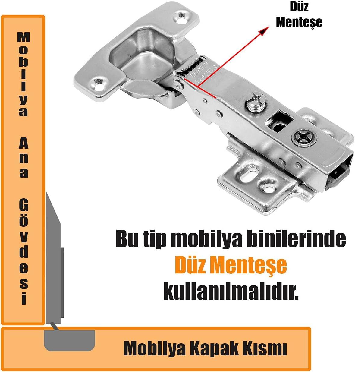 Samet Master Frenli Klipsli Düz Menteşe - 2 Adet