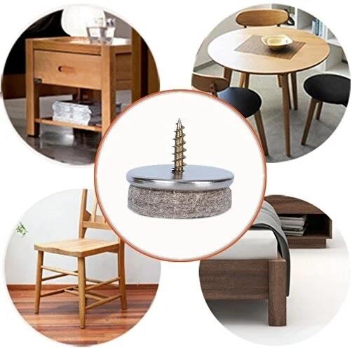 Sandalye Koltuk Keçesi Vidalı 28 Mm.-12 Adet