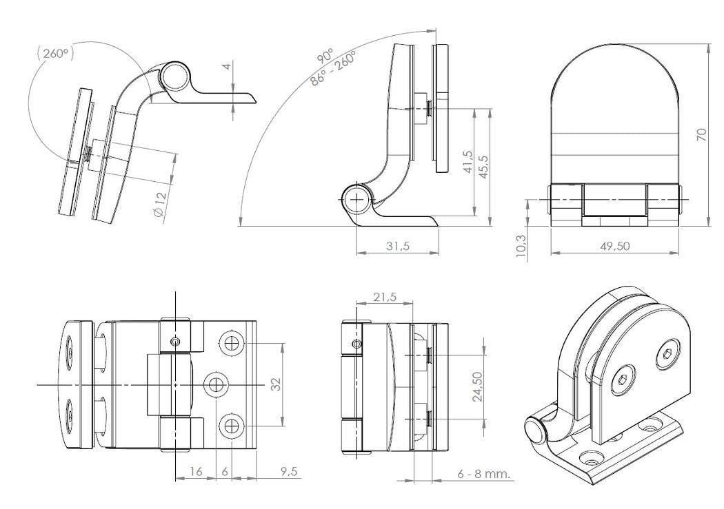 Sauna Kapı Menteşesi Binili
